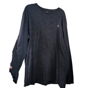 Polo Ralph Lauren Men's Long Sleeve Heather Gray 100% Cotton Shirt Size 2XLT